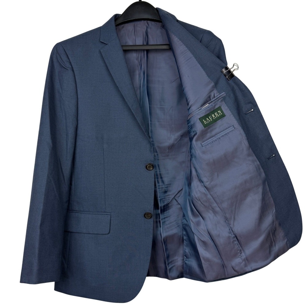 Lauren Ralph Lauren Blazer Women 18R 2-Button Rayon Blend Sport Coat Jacket Blue